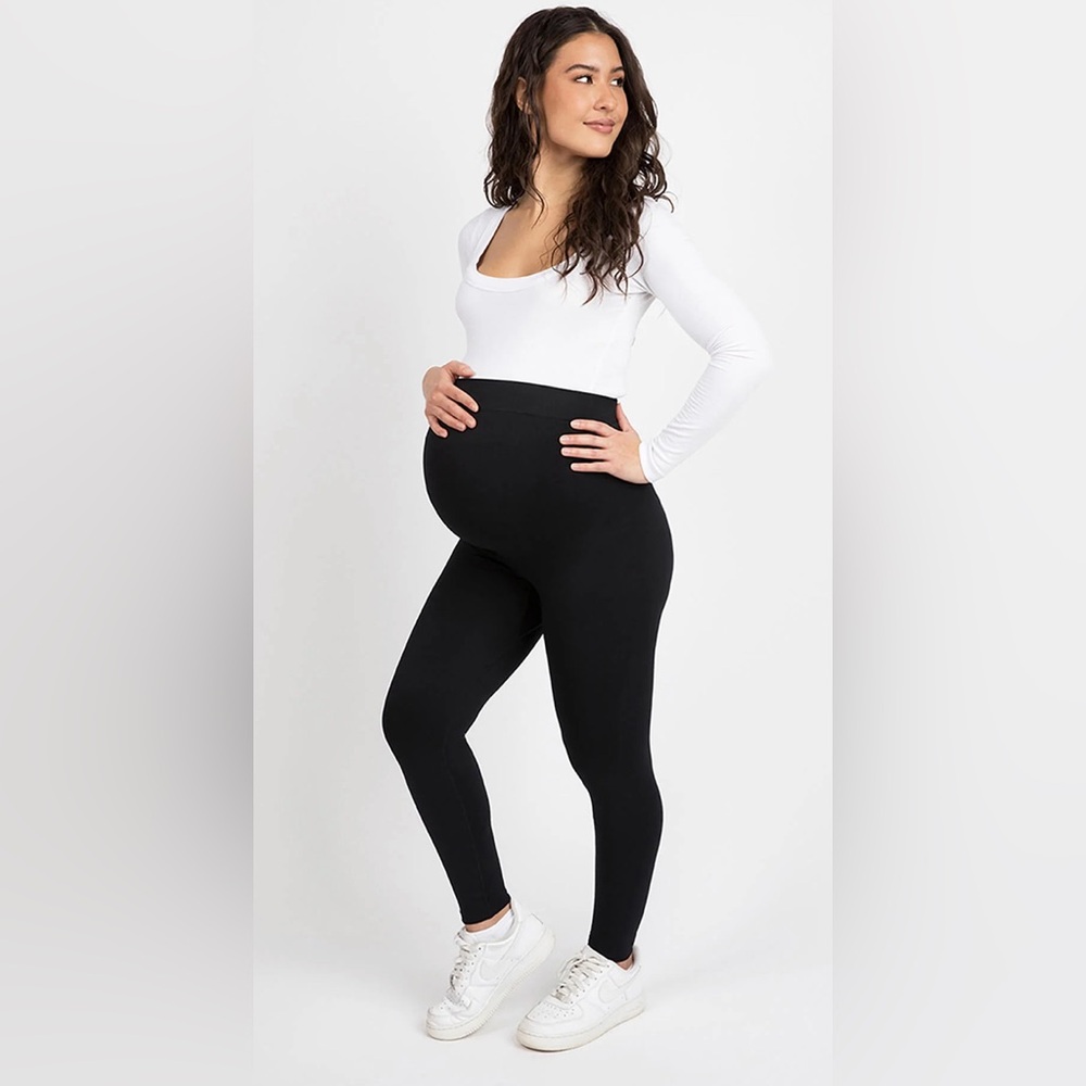 New Lasora Supportive Maternity Leggings Black Size Medium